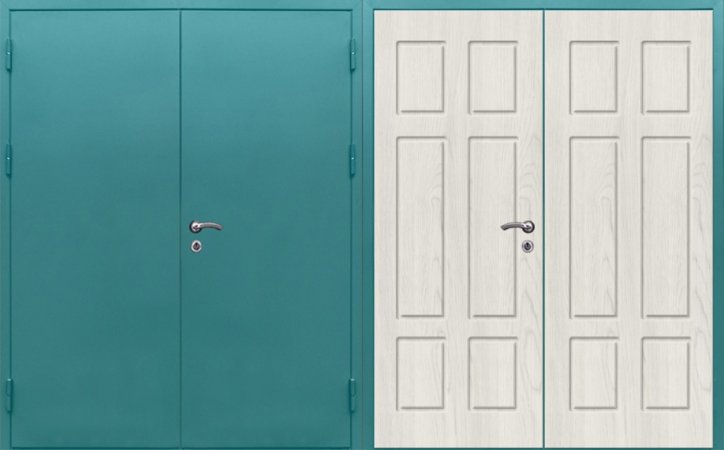 Двухлистовая металлическая дверь - 16-95