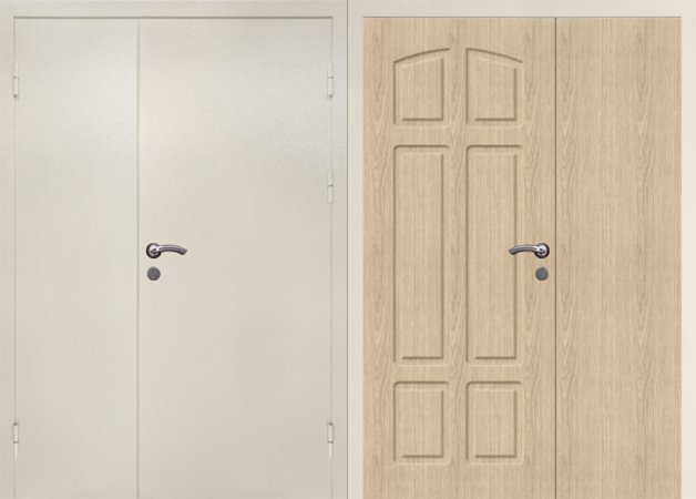 Двухлистовая металлическая дверь - 17-45