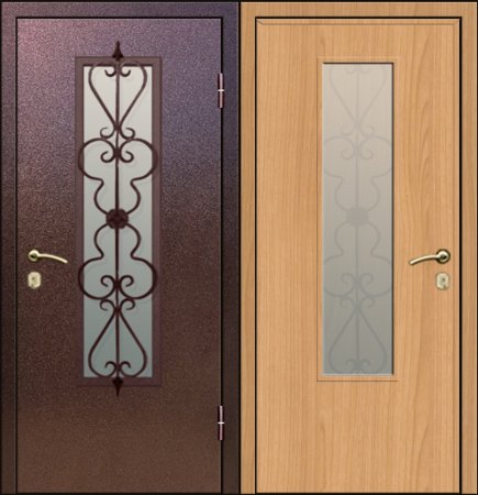 Двухлистовая металлическая дверь - 17-66