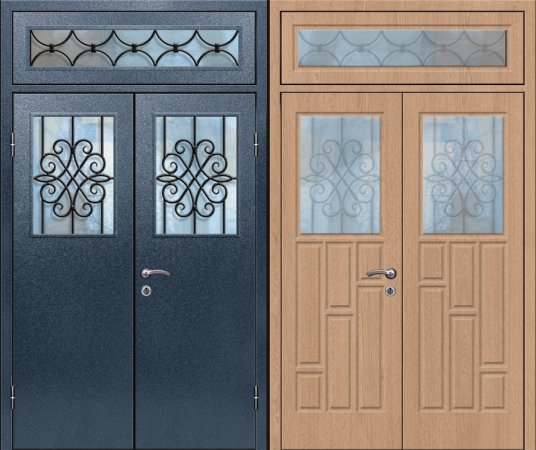 Двухлистовая металлическая дверь - 17-90