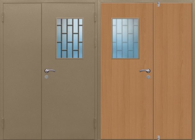 Двухлистовая металлическая дверь - 17-91