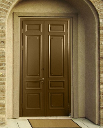 Двухстворчатая дверь в коттедж МДФ